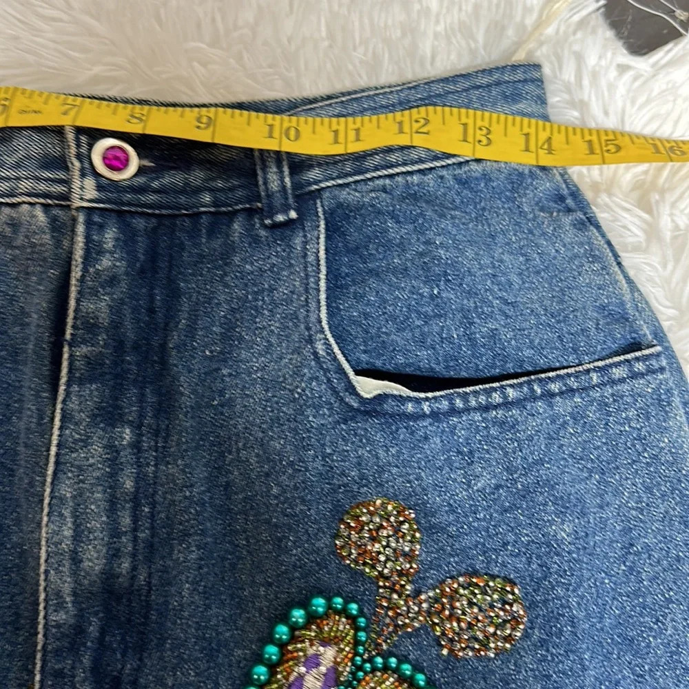 NWT Vintage 80s Cedars Beaded Embellished High waist jeans - Picture 9 of 11